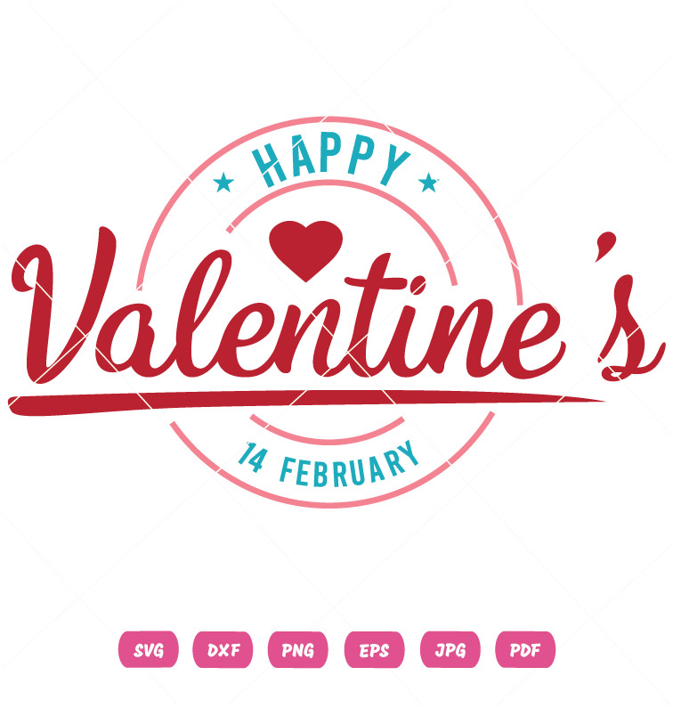 Happy Valentine Day Heart Circle Vector