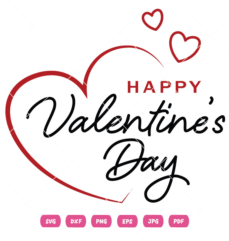 Happy Valentine Day Heart Simple Vector