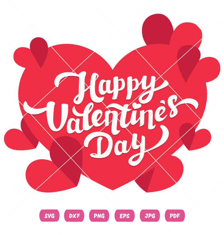 Happy Valentine Day Hearts Vector