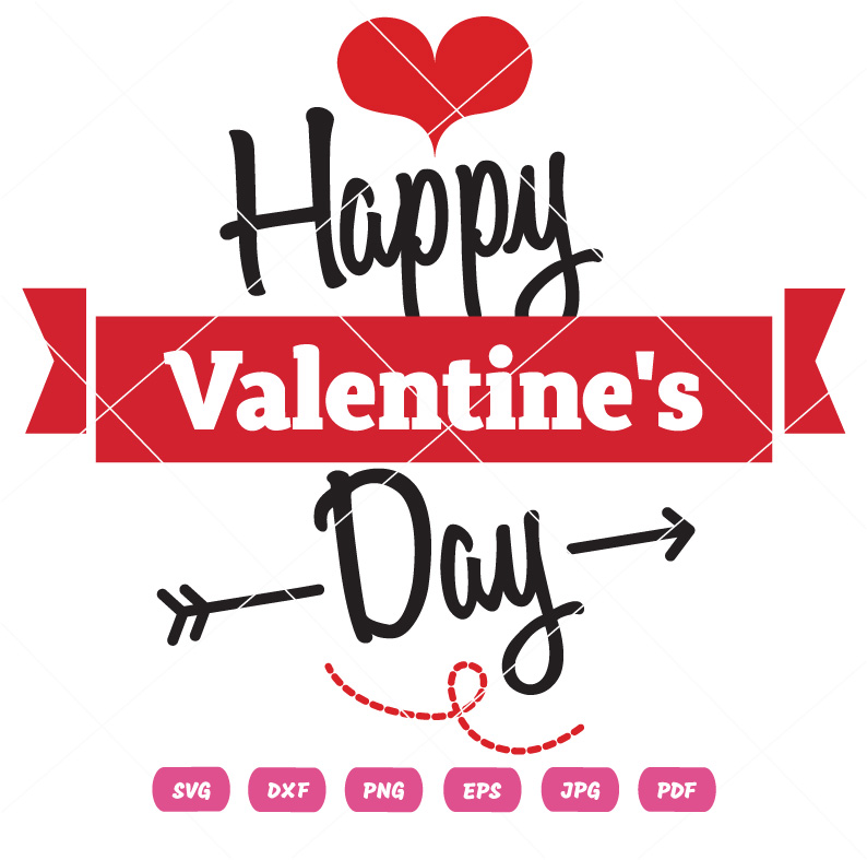 Happy Valentines Day Ribbon SVG Happy Valentines Day Ribbon Vector
