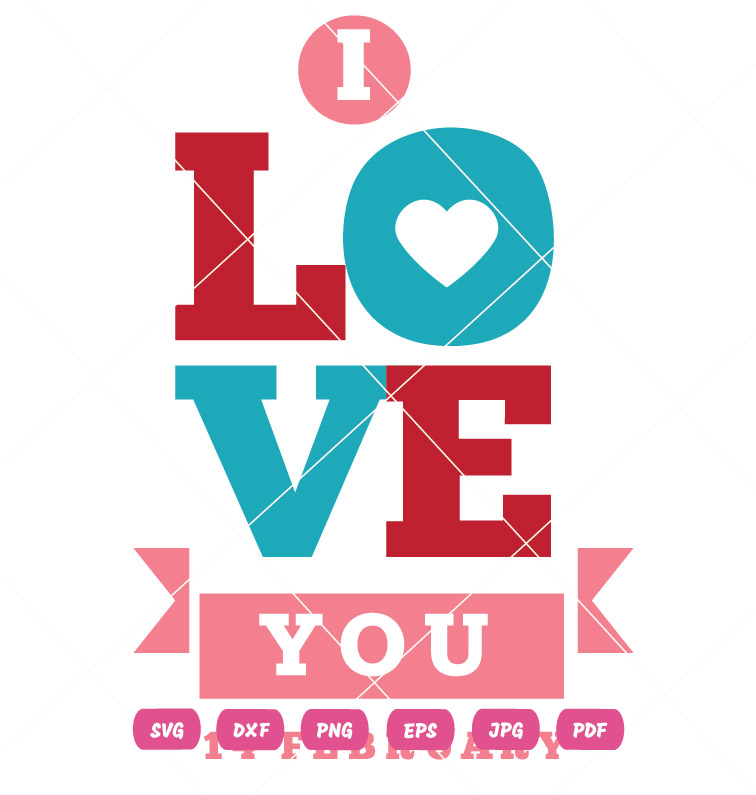 I Love 14 Feb Valentine Day Vector