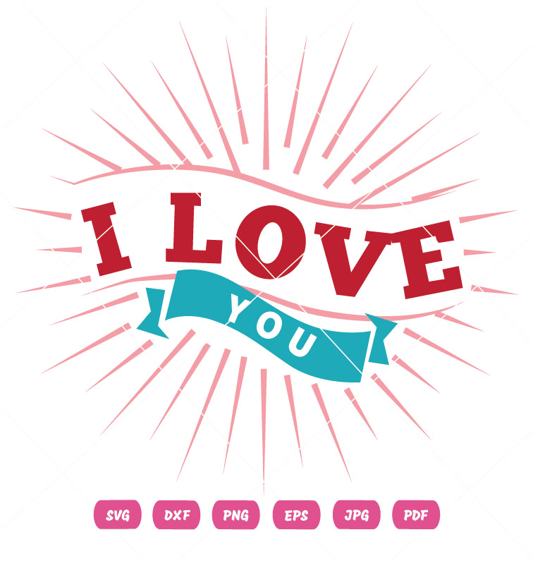 I Love You Valentine Vector