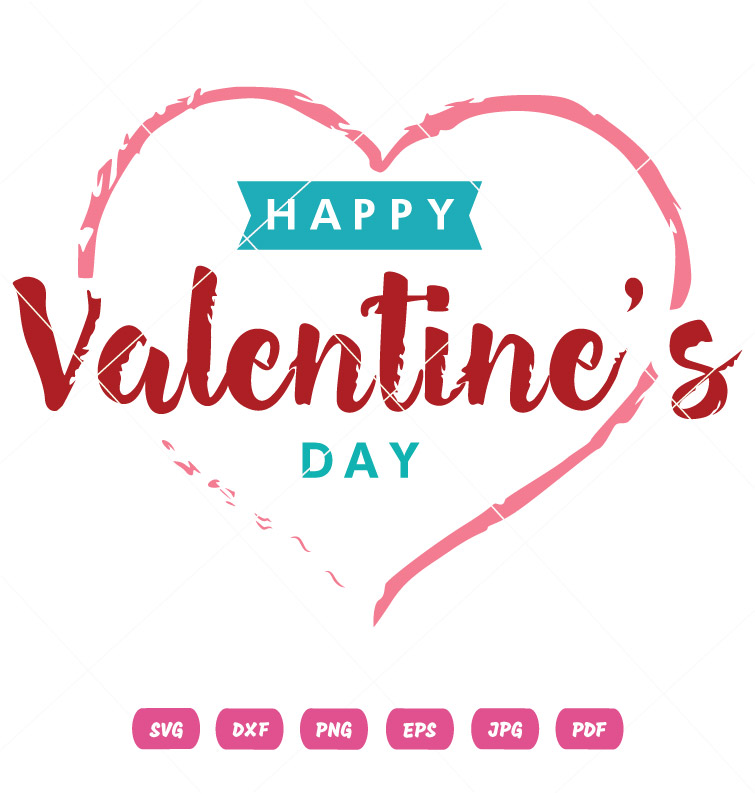 Stylish Happy Valentine Day Heart Vector