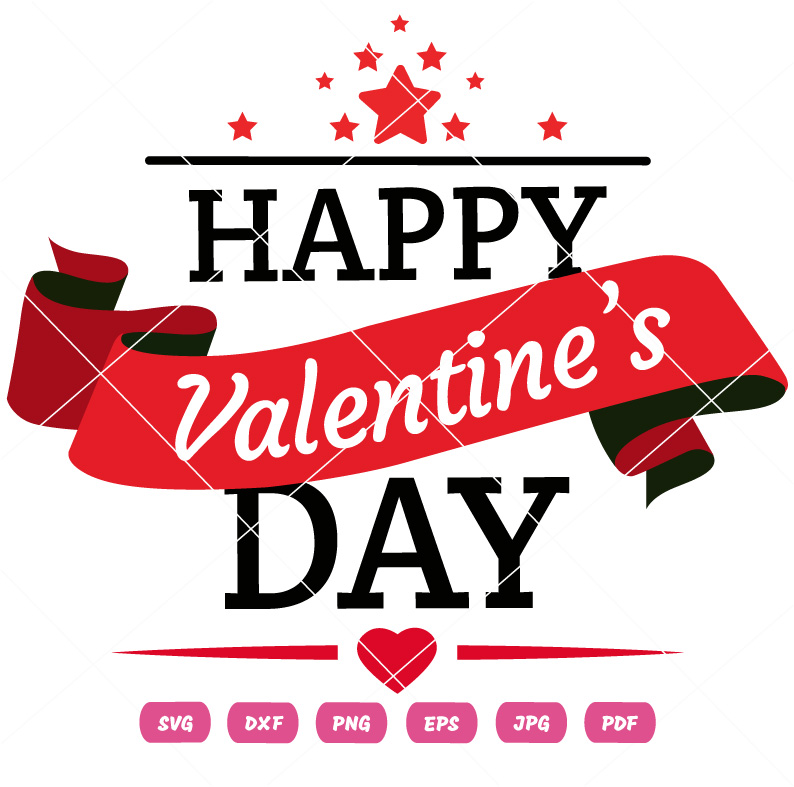 Valentines Day Ribbon SVG Valentines Day Vector