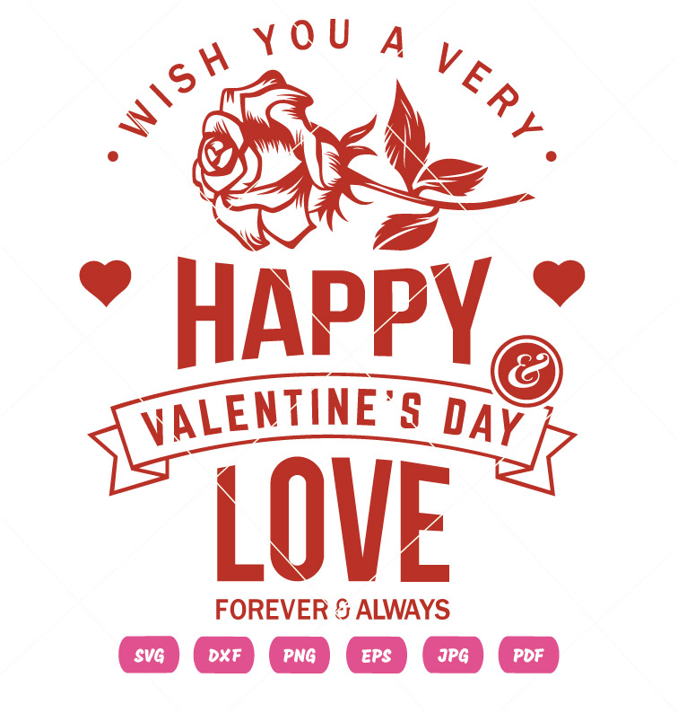 Wish You A Very Happy Valentine Vector