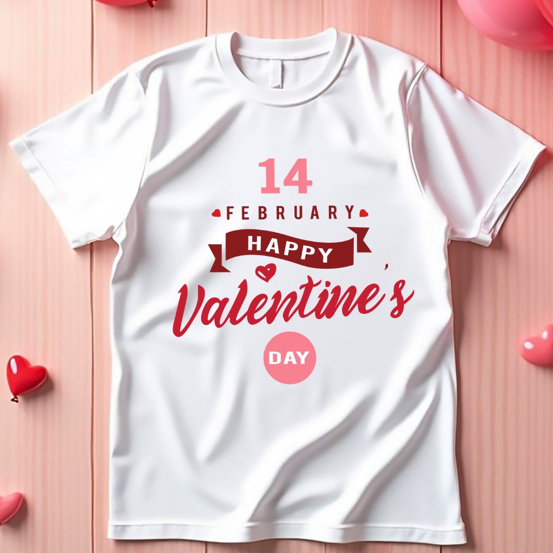 14 February Happy Valentine's Day SVG Vector