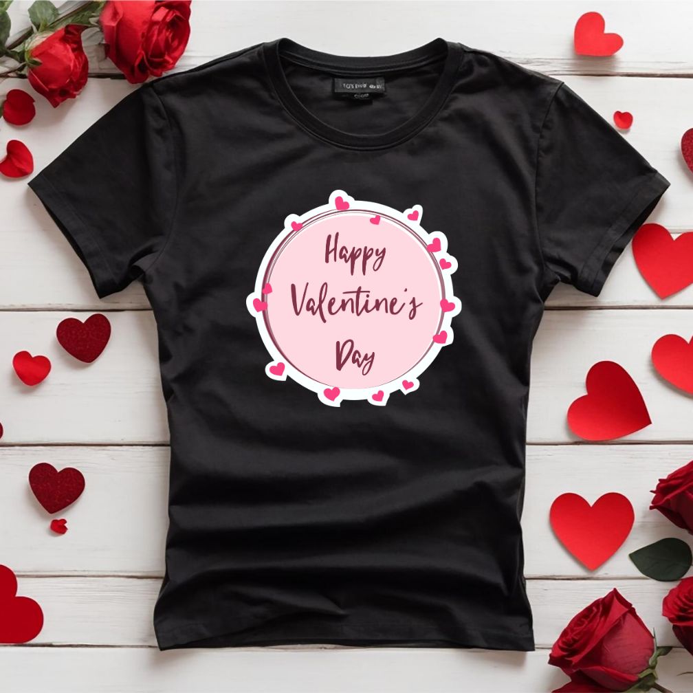 Circle Happy Valentines Day Heart Vector