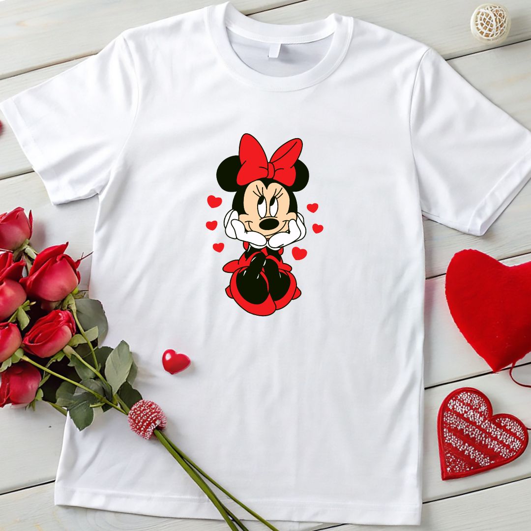 Cute Minnie Mouse Heart Valentine SVG Vector
