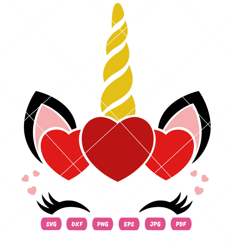 Cute Unicorn Valentine Vector