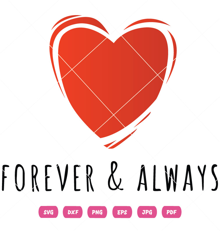 Forever And Heart Valentine Vector