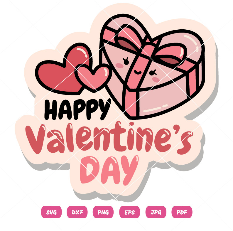 Gift Happy Valentine's Day Vector