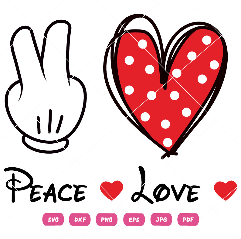 Hand And Heart Peace Love Valentine's Vector