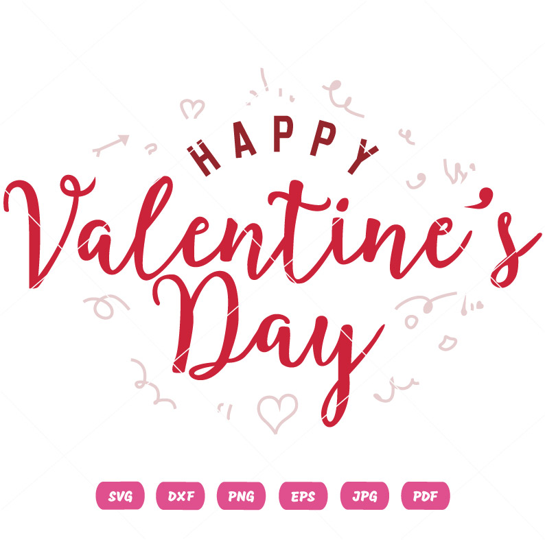 Happy Valentines SVG Vector Valentine's Day Vector