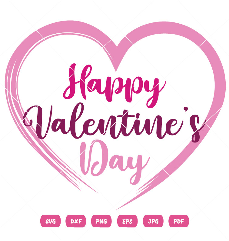 Happy Heart Valentine Day Vector Design