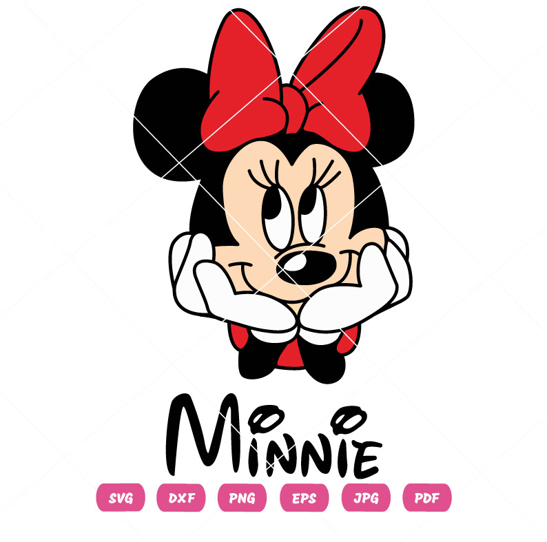 Happy Minnie Face Valentine Vector