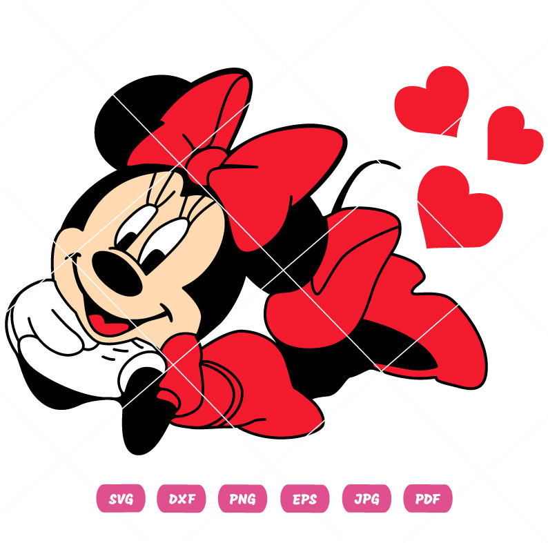 Happy Minnie Mouse SvG Valentine's Vector