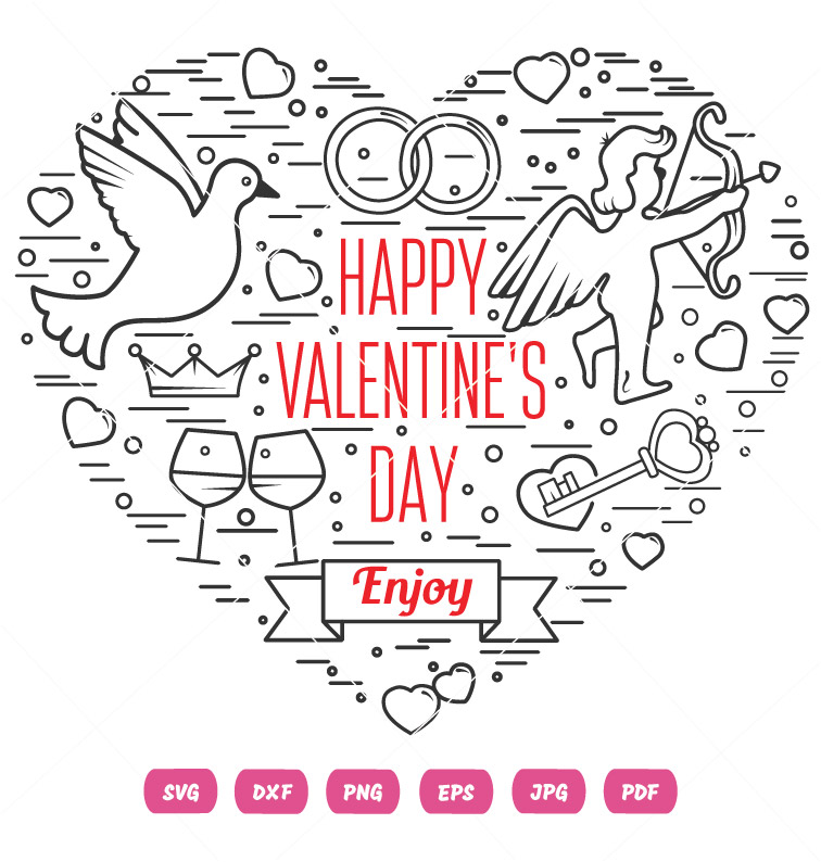 Happy Valentine Day Enjoy Vector