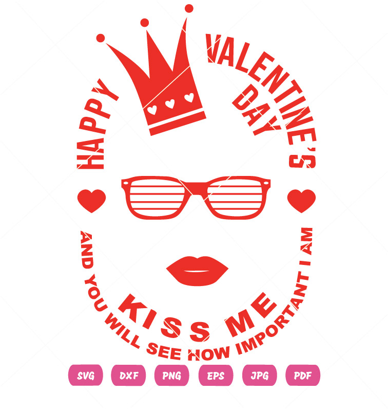 Happy Valentine Day Kiss Me Vector