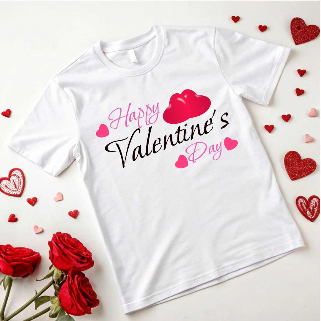 Happy Valentines Day Text With Hearts SVG Valentines Day Vector