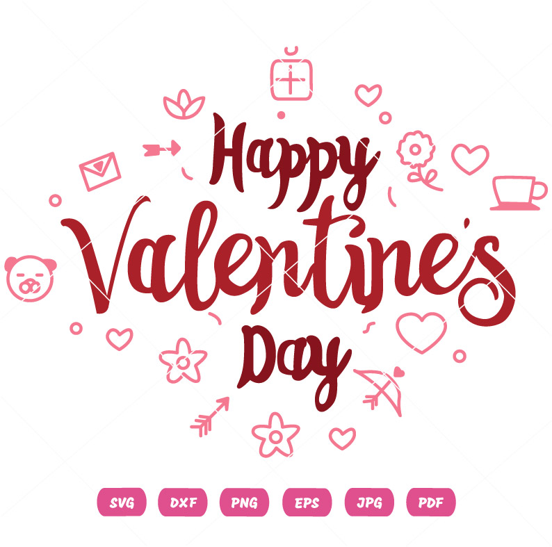 Happy Valentine's Day Vector Heart SVG Vector