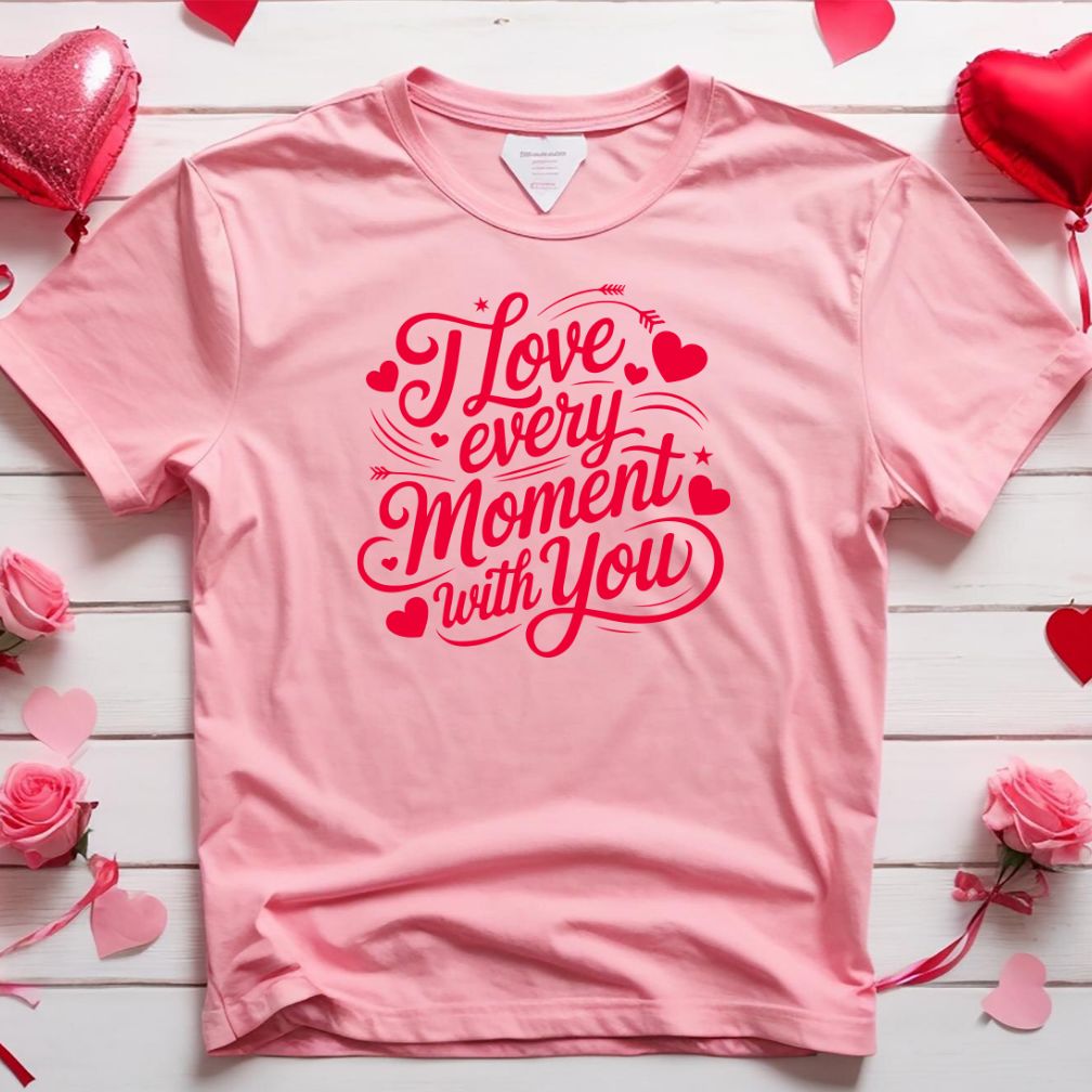 I Love Every Moment With You Valentine Vector