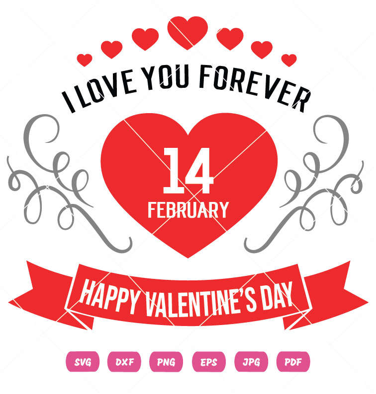I Love You Forever Valentine Vector