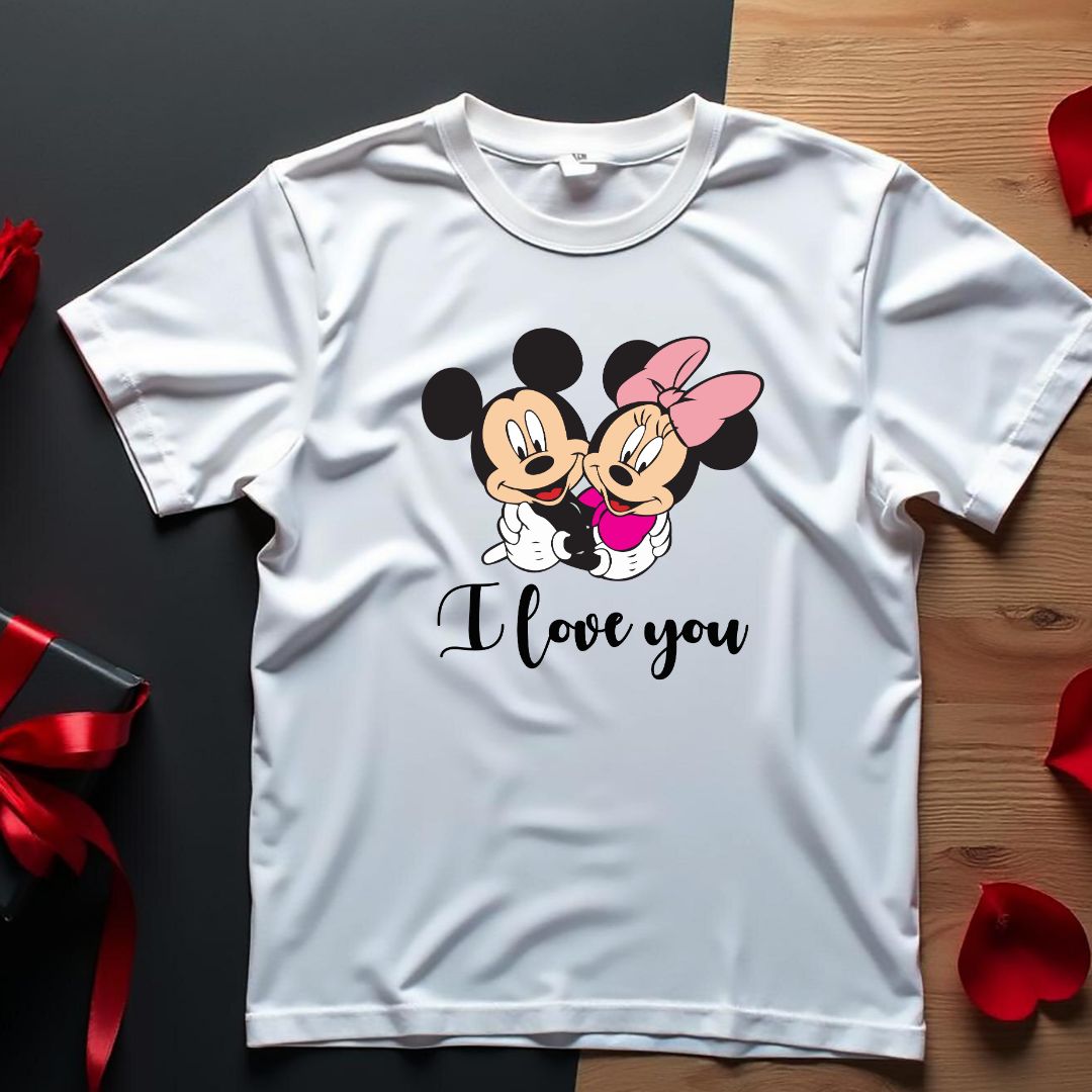 I Love You Mickey and Minnie Valentine Day SVG Valentine Vector