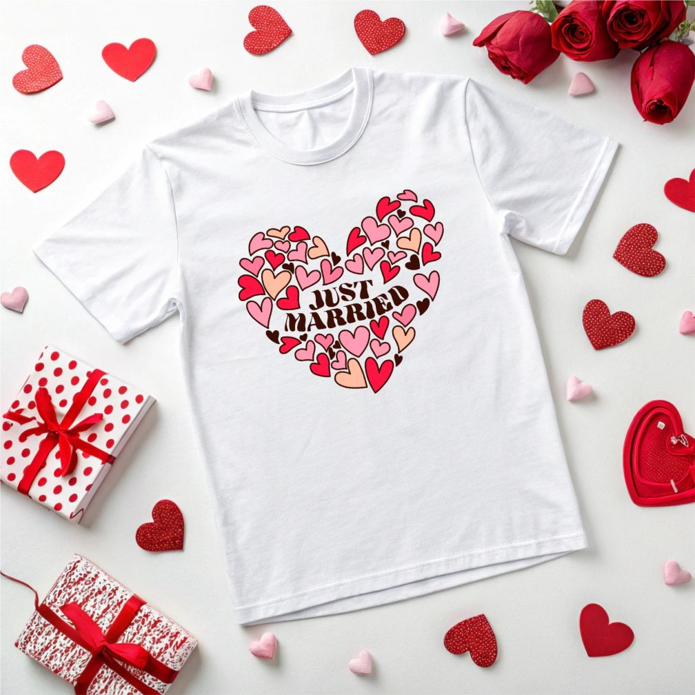 Just Married Valentine Vector