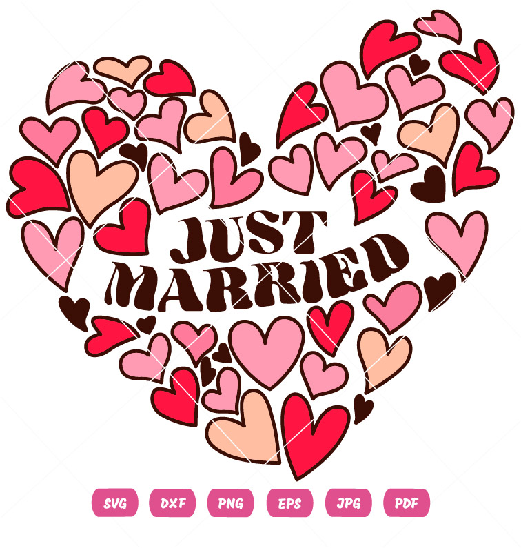 Just Married Valentine Vector