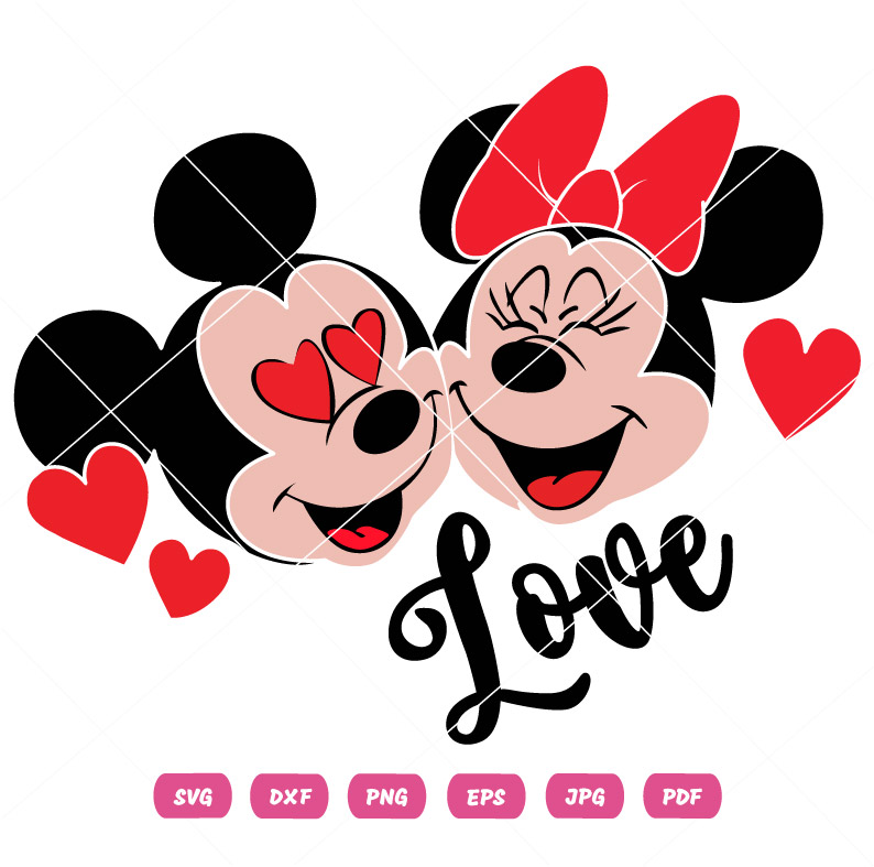 Mickey Minnie Valentine SVG Mickey Minnie Valentine Vector