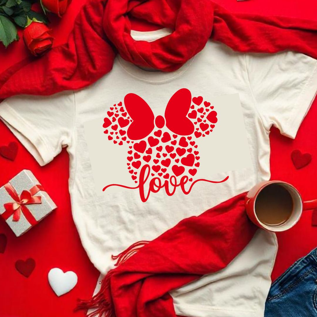Minnie Mouse Heart Love Valenine's Day SVG Minnie Mouse Heart Love Valenine's Day Vector