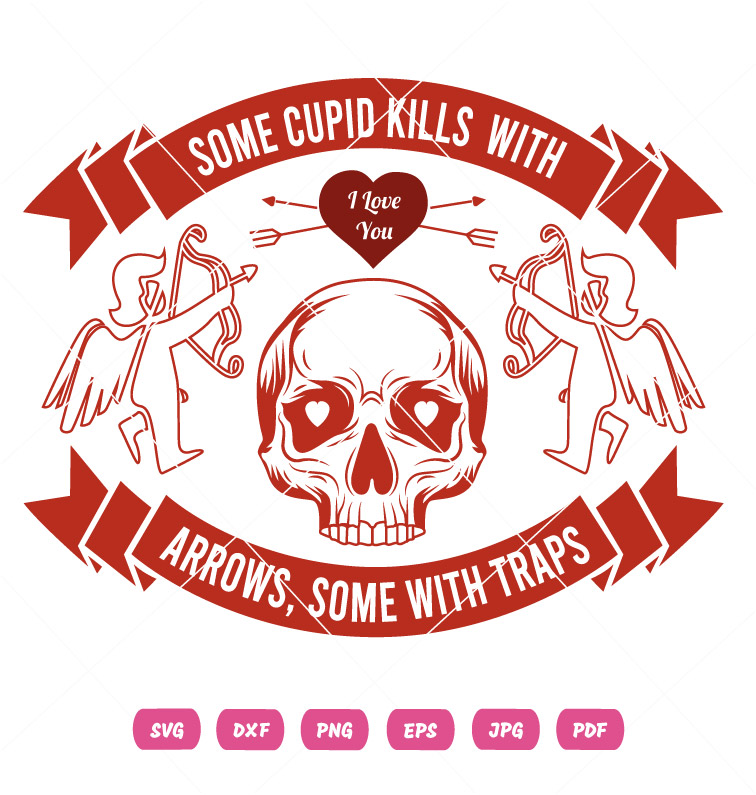 Skeleton Head Valentine Day Vector