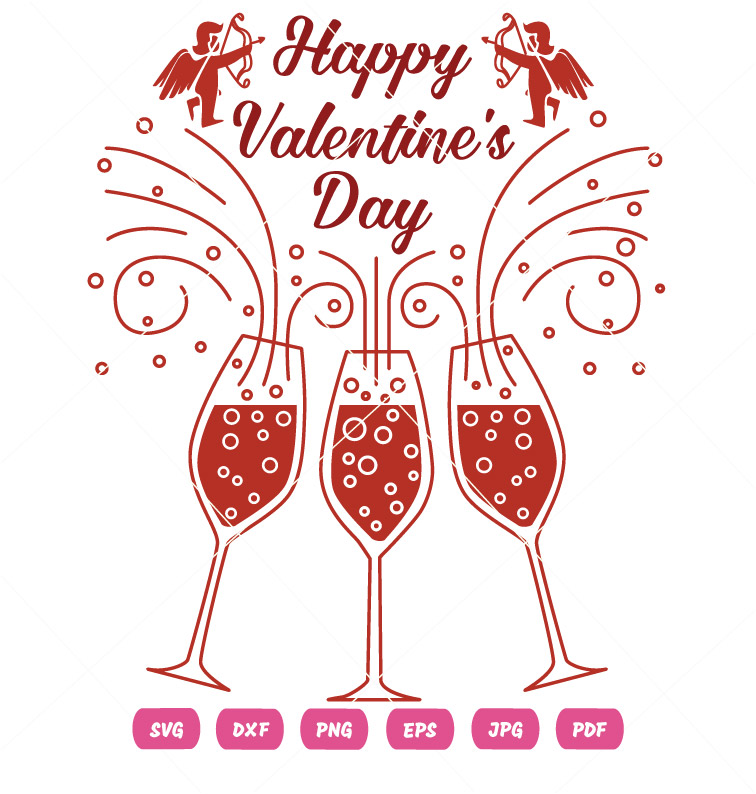 Stylish Happy Valentine Day Vector