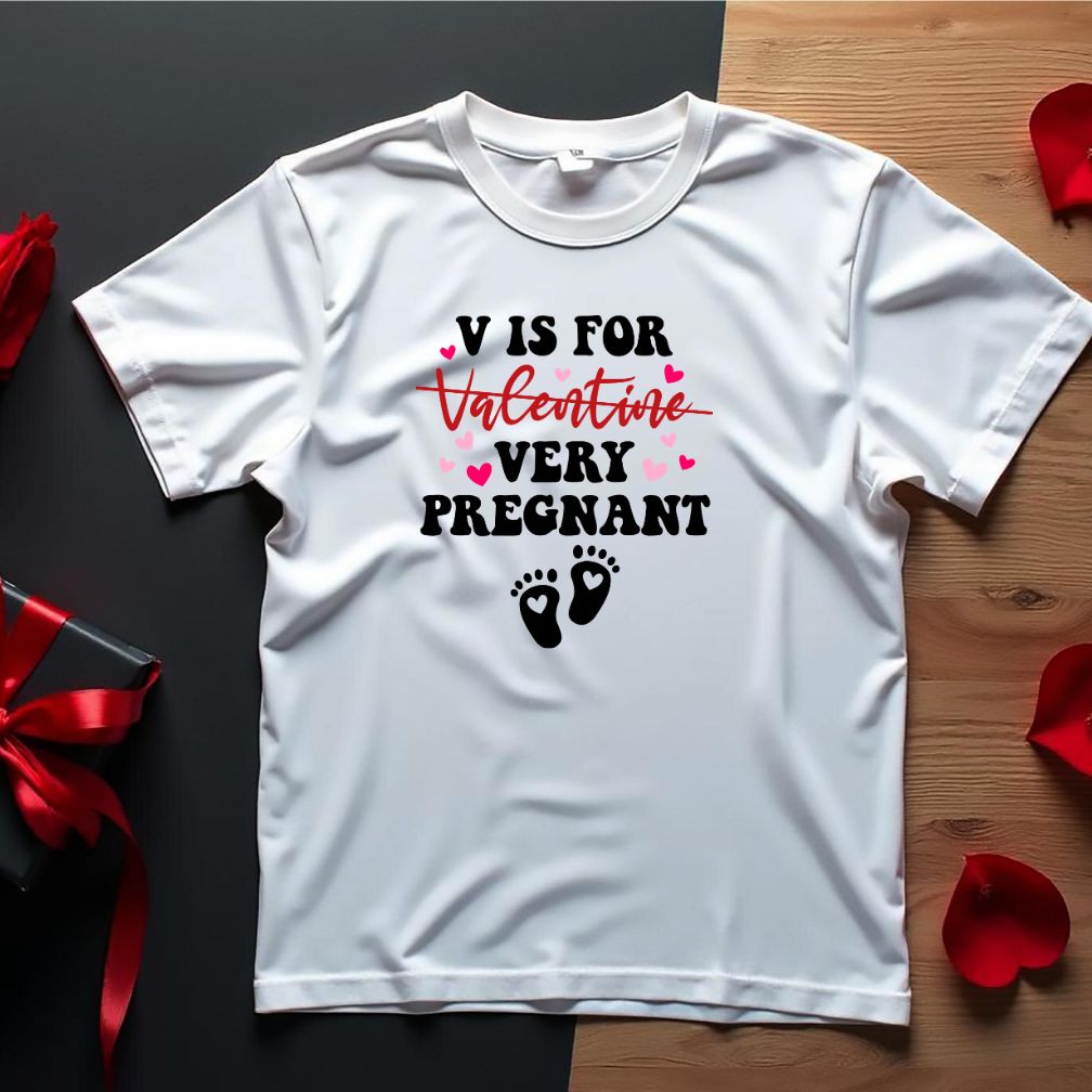 V Is For Valentine Very Pregnant Vector