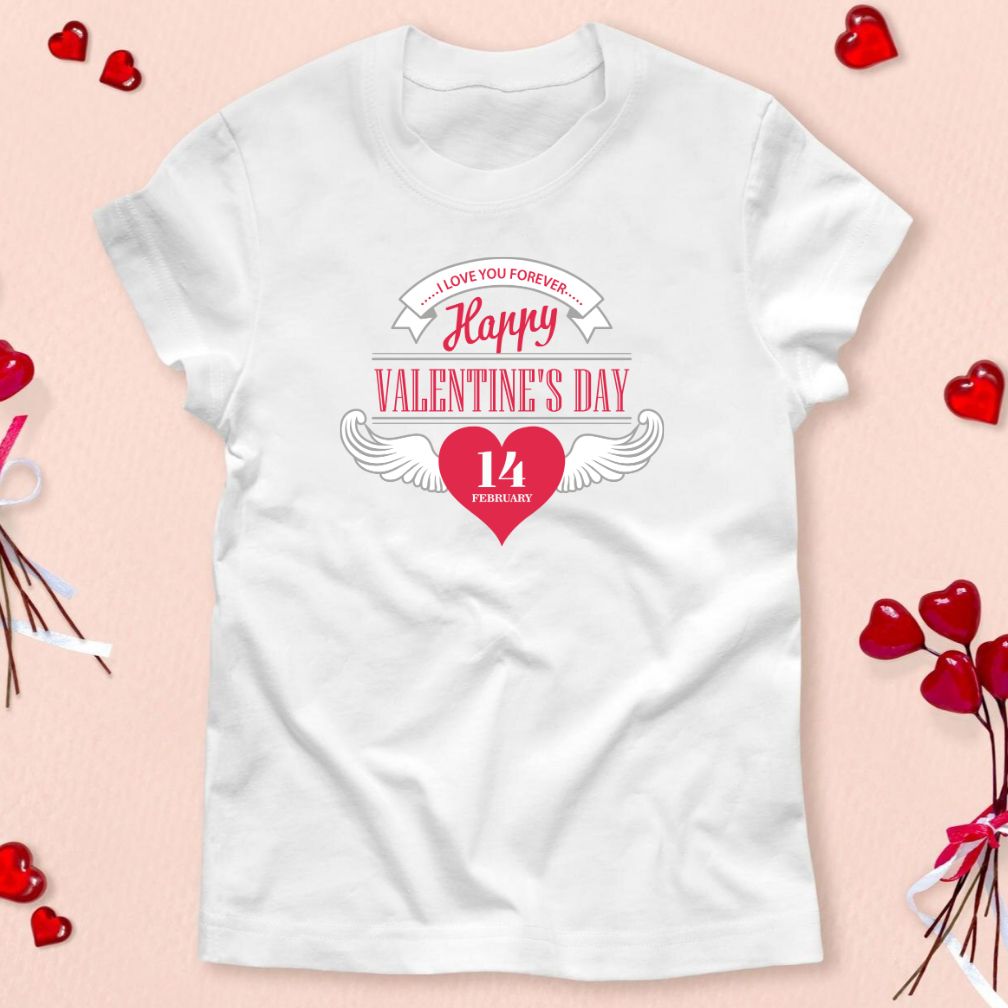 Valentine Day Vector With Heart Wings