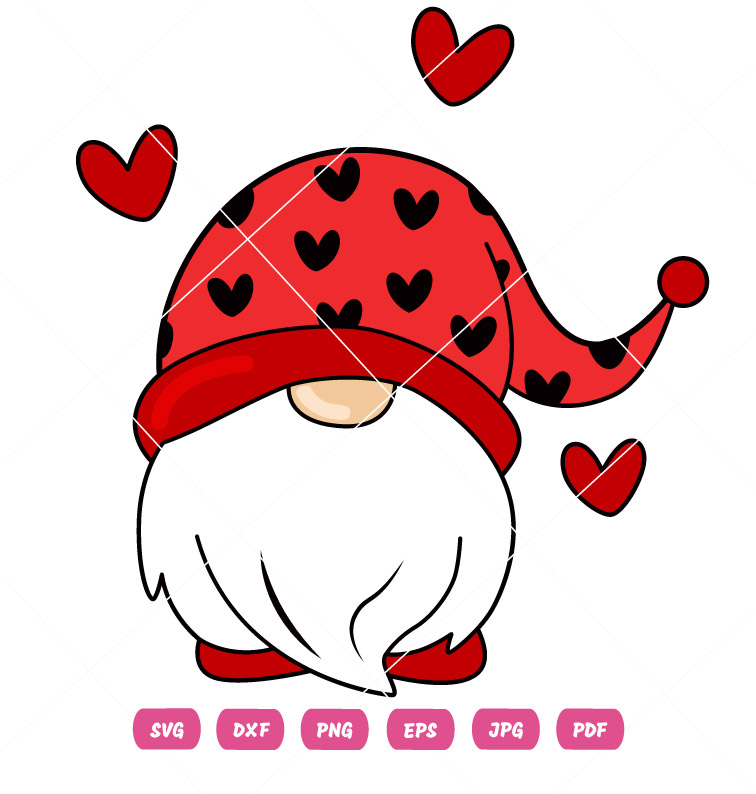 Valentine Gnome Vector