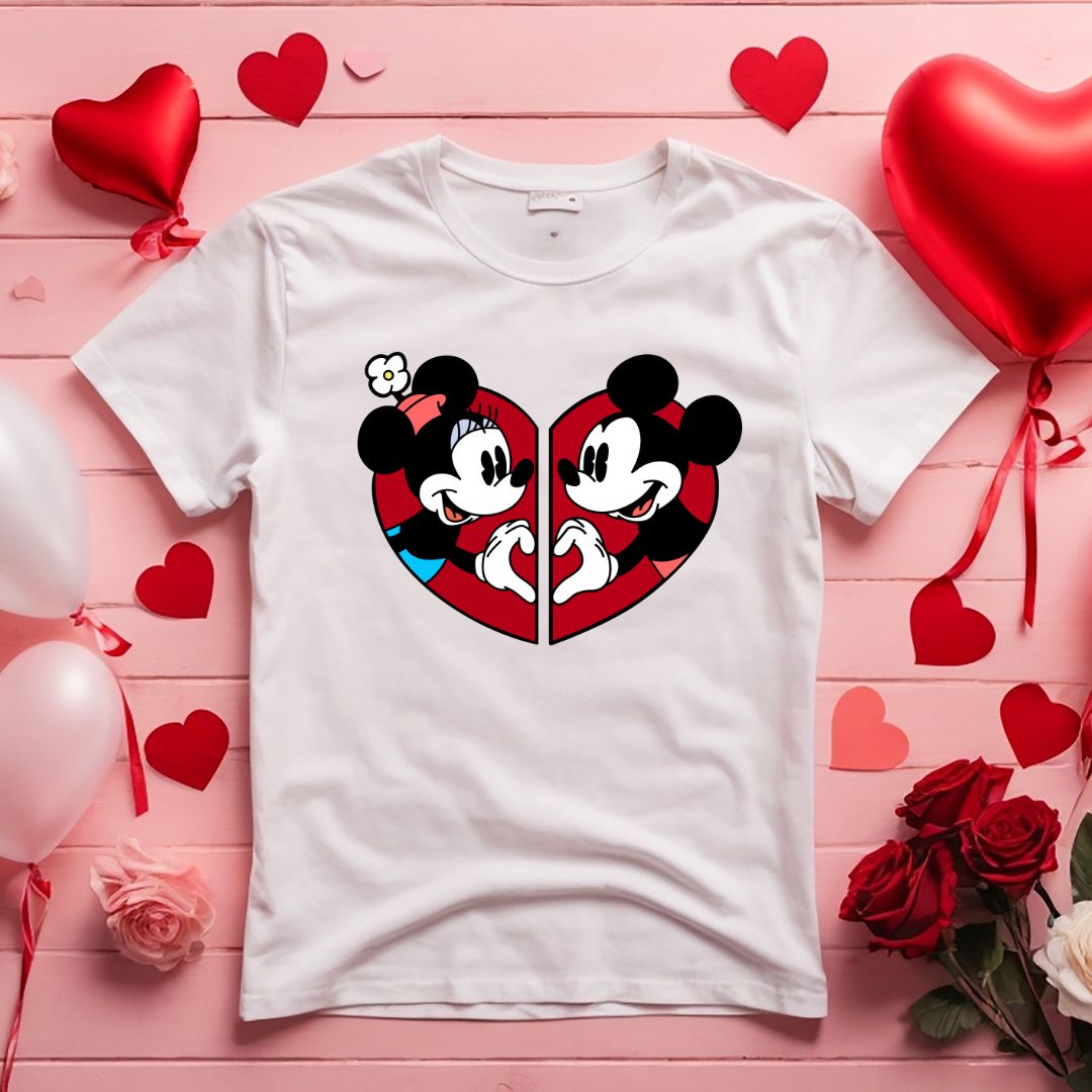 Vintage Valentine Mickey & Minnie Heart SVG Vintage Valentine Mickey & Minnie Heart Vector