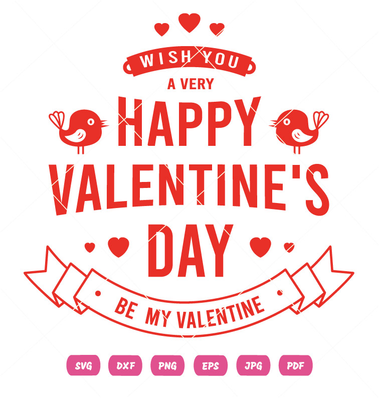 Wish You A Very Happy Valentine Day Vector