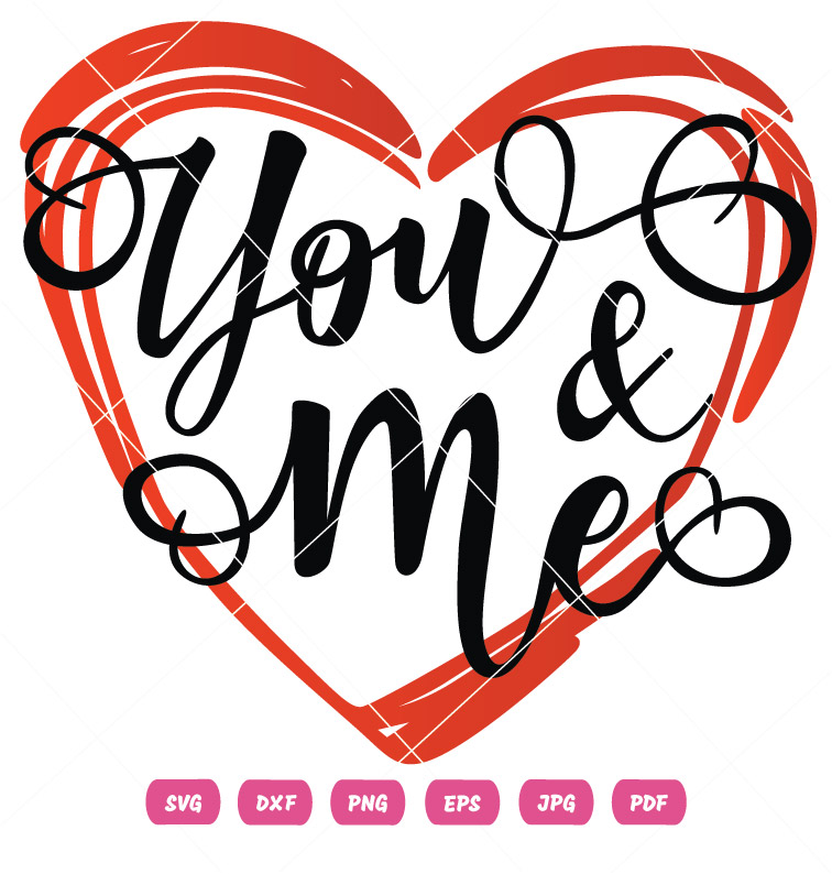 You And Me Valentine Vector