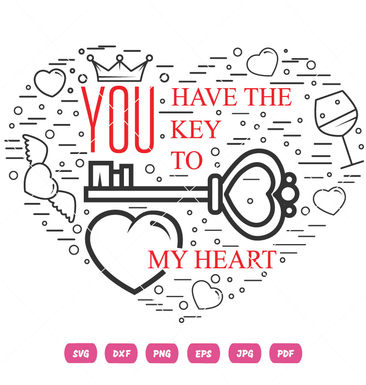You Have The Key To My Heart Valentine Vector