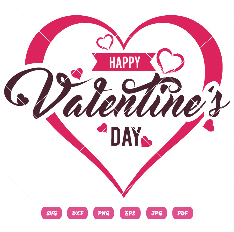 Beautyfull Valentines Day Heart SVG Happy Valentine Day Vector