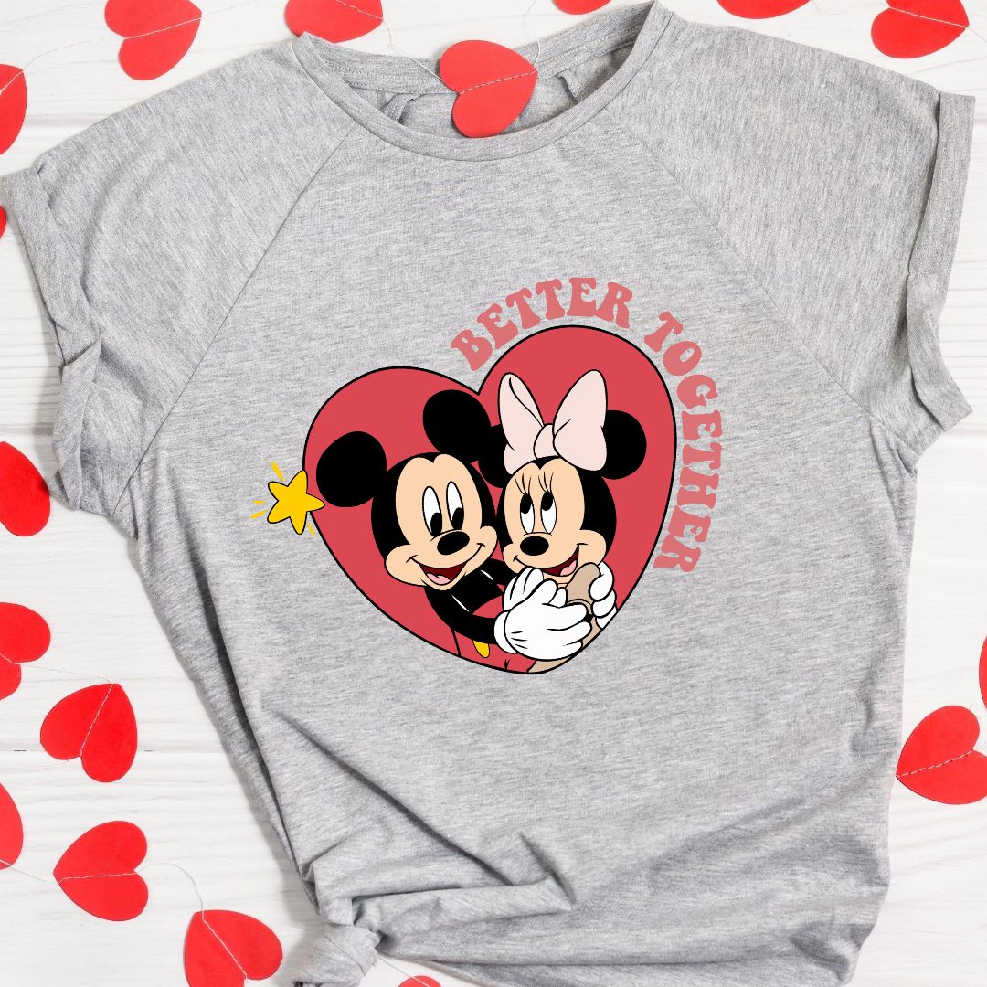 Better Together Valentine Mickey Couple Heart SVG Valentine.s Day Vector