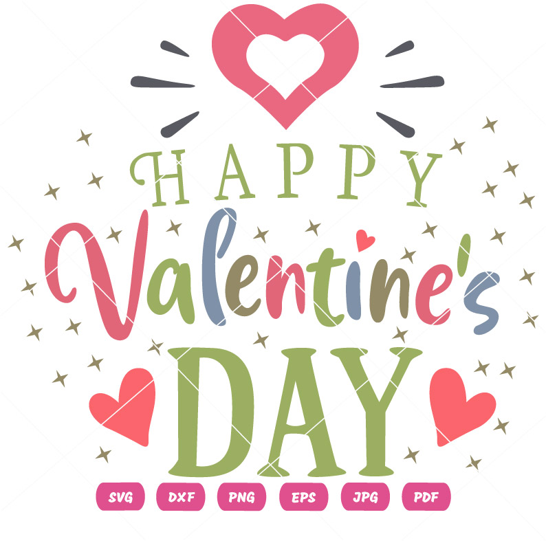 Colorfull Happy Valentines Day SVG Colorfull Happy Valentines Day Vector