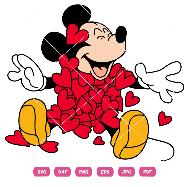 Cute Heart Micky Valentine's Day SVG Cute Heart Micky Valentine's Day