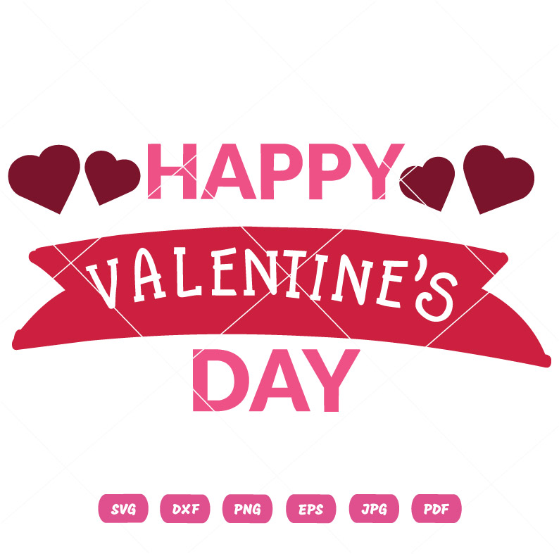Happy Heart SVG Happy Valentine Day SVG Vector