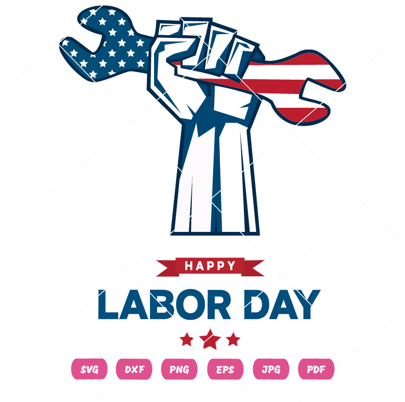 Laobr Day Wrench in Hands SVG Laobr Day Wrench in Hands Vector