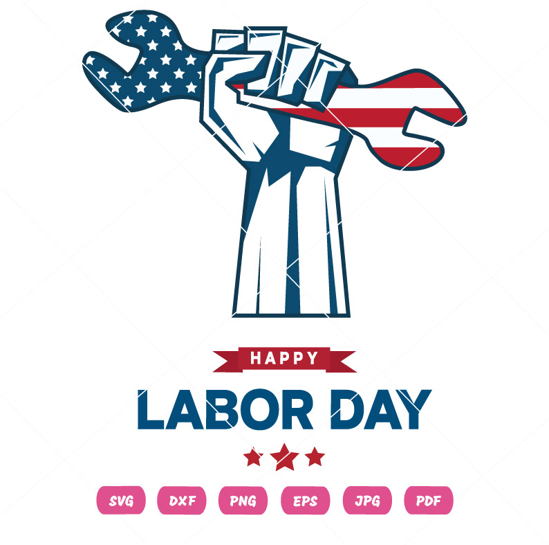 Happy Labor Day Wrench In Hands SVG Wrench In Hands Vector