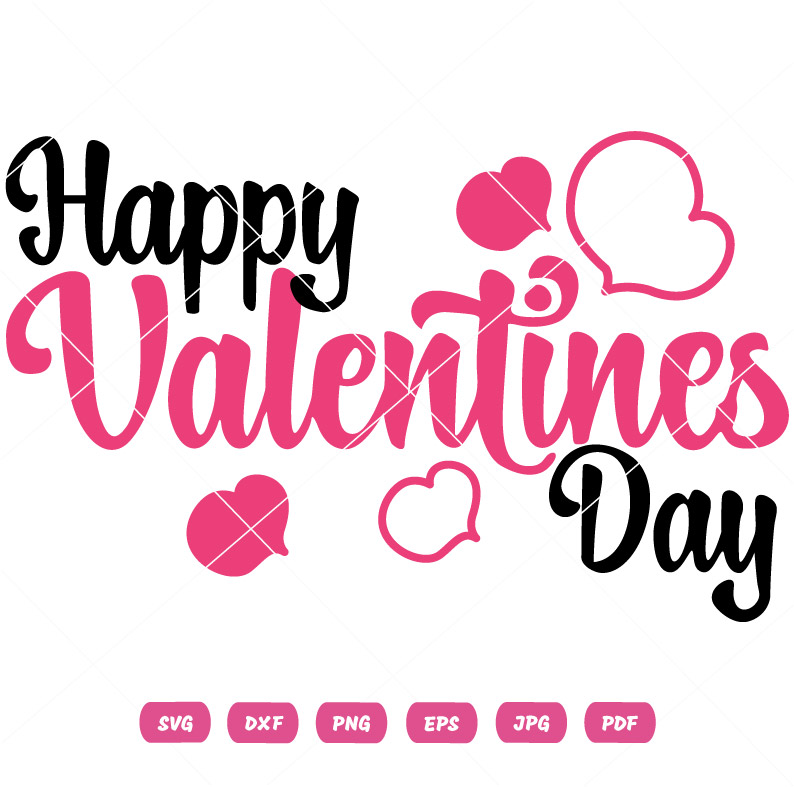 Happy Valentine-s Day Hand Drawn Lettering Vector
