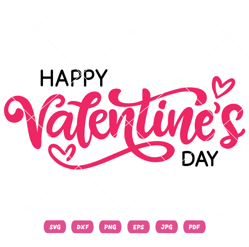 Happy Valentines Day Typography Greeting Lettering Vector
