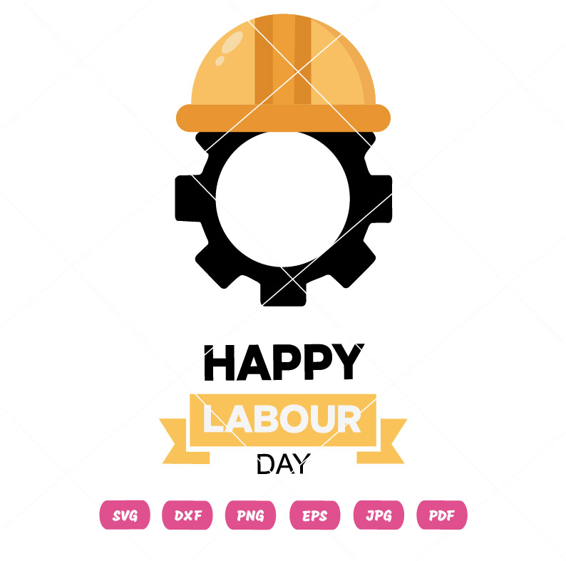 Helmet and Gear Happy Labor Day SVG Helmet and Gear Happy Labor Day Vector